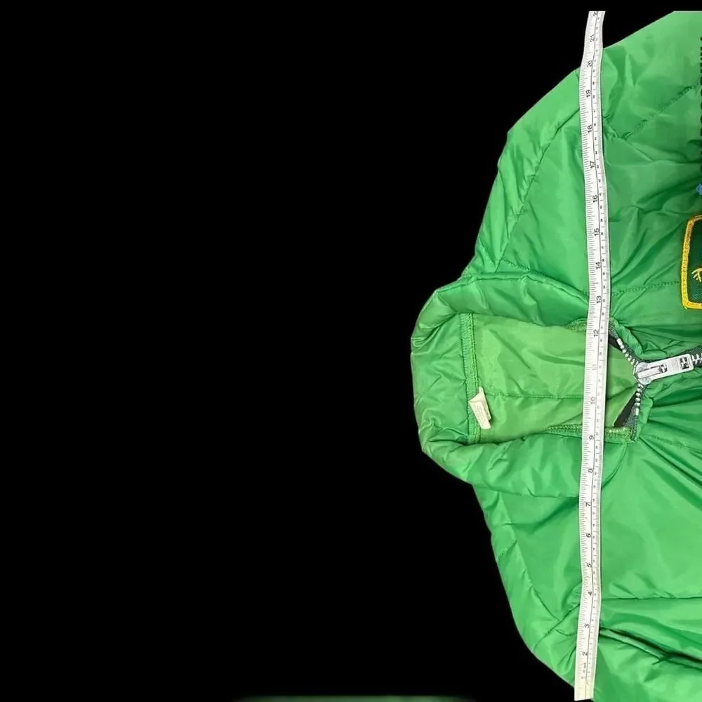 Vintage 70s John Deere Quilted Puffer Green Jacket USA Swingster LG RARE GREAT